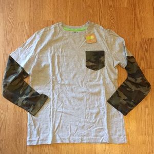 Crazy 8 Boys long T-shirt gray and Camo